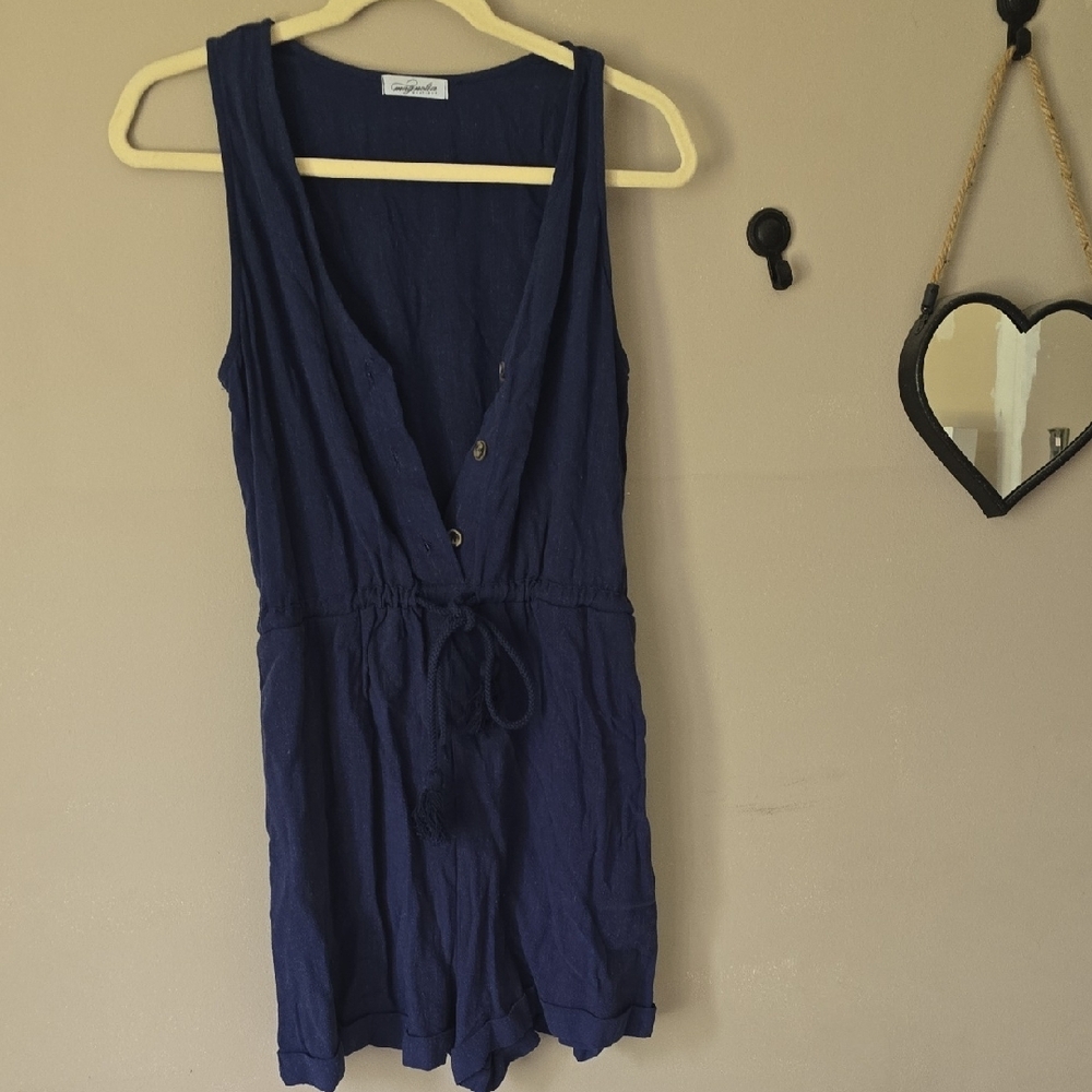 Magnolia Blue Sleeveless One Piece with V-Neck